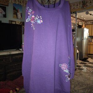 Purple Floral Women's Sweater